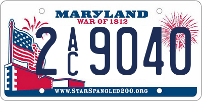 MD license plate 2AC9040