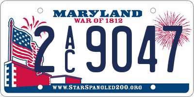 MD license plate 2AC9047