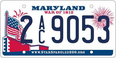 MD license plate 2AC9053