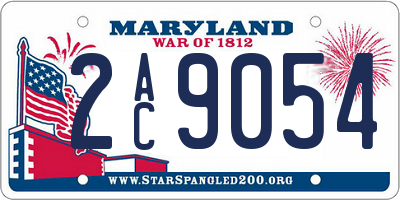 MD license plate 2AC9054
