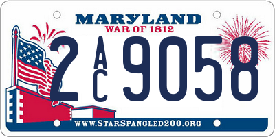 MD license plate 2AC9058