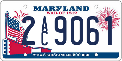 MD license plate 2AC9061