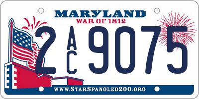 MD license plate 2AC9075