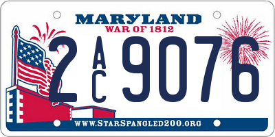 MD license plate 2AC9076
