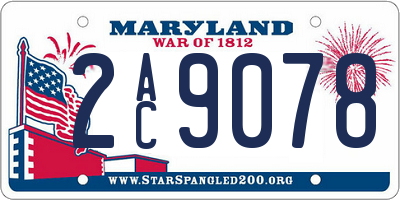 MD license plate 2AC9078