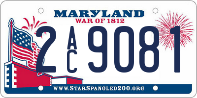 MD license plate 2AC9081