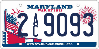 MD license plate 2AC9093