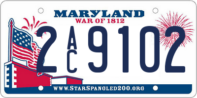 MD license plate 2AC9102