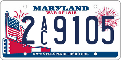 MD license plate 2AC9105