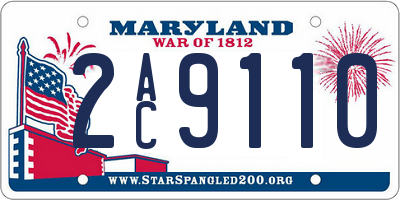 MD license plate 2AC9110