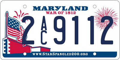 MD license plate 2AC9112