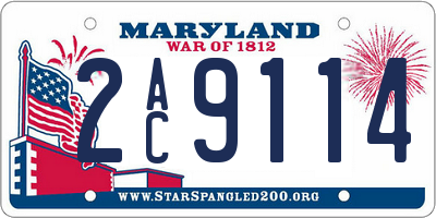 MD license plate 2AC9114
