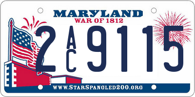 MD license plate 2AC9115