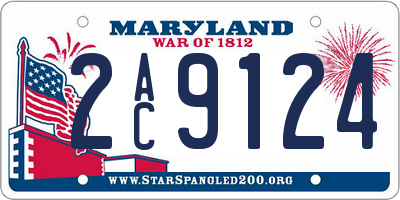 MD license plate 2AC9124