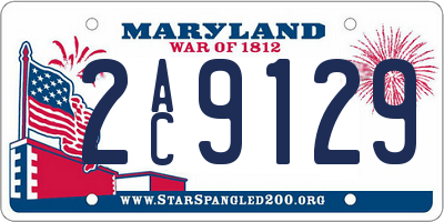MD license plate 2AC9129