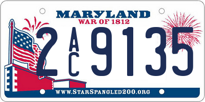 MD license plate 2AC9135