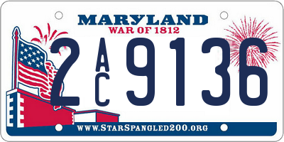 MD license plate 2AC9136
