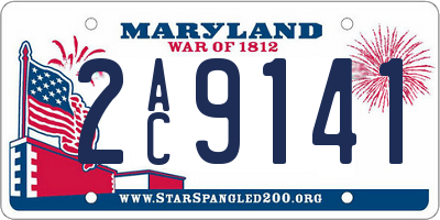 MD license plate 2AC9141