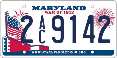 MD license plate 2AC9142