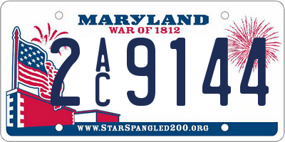MD license plate 2AC9144