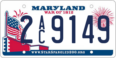 MD license plate 2AC9149