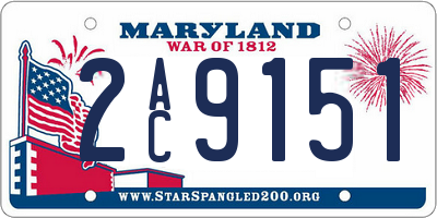 MD license plate 2AC9151