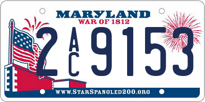MD license plate 2AC9153
