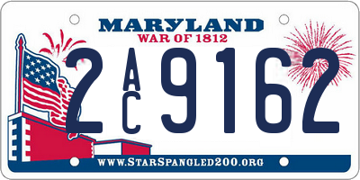 MD license plate 2AC9162