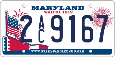 MD license plate 2AC9167