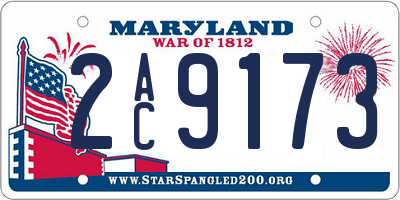 MD license plate 2AC9173