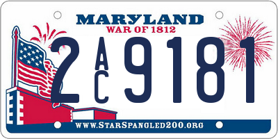 MD license plate 2AC9181