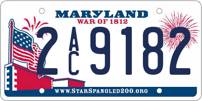 MD license plate 2AC9182
