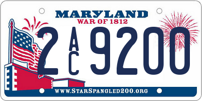 MD license plate 2AC9200