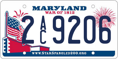MD license plate 2AC9206