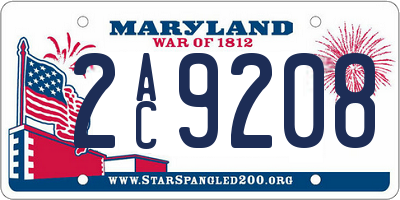 MD license plate 2AC9208