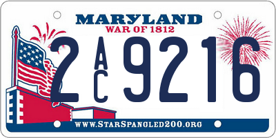 MD license plate 2AC9216