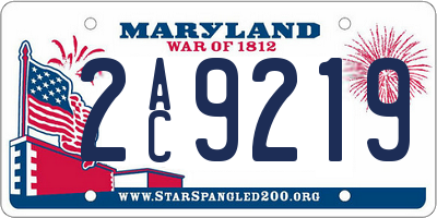 MD license plate 2AC9219