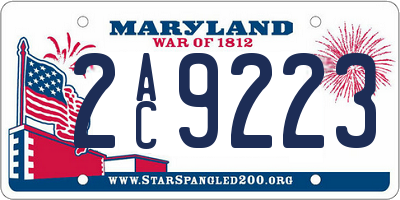 MD license plate 2AC9223