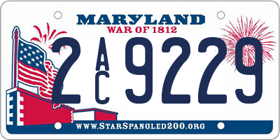 MD license plate 2AC9229