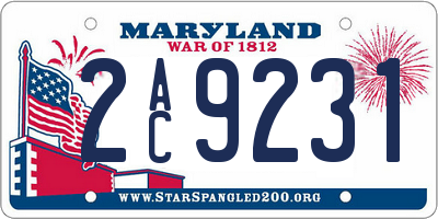 MD license plate 2AC9231
