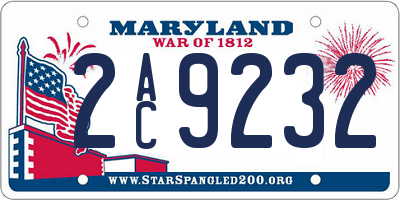 MD license plate 2AC9232