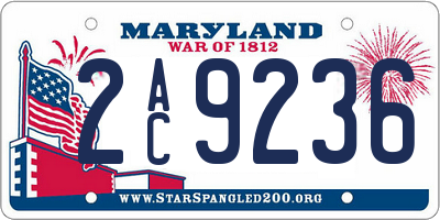 MD license plate 2AC9236