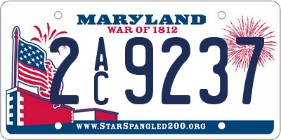 MD license plate 2AC9237