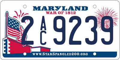 MD license plate 2AC9239