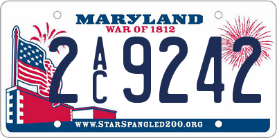 MD license plate 2AC9242