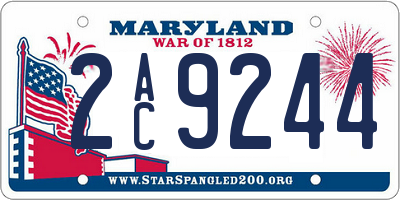 MD license plate 2AC9244