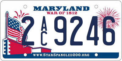 MD license plate 2AC9246