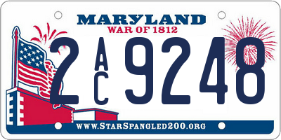 MD license plate 2AC9248