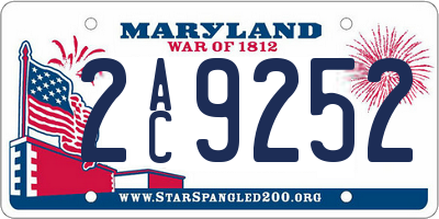 MD license plate 2AC9252