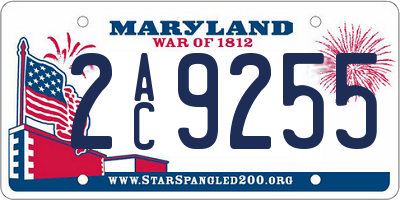 MD license plate 2AC9255